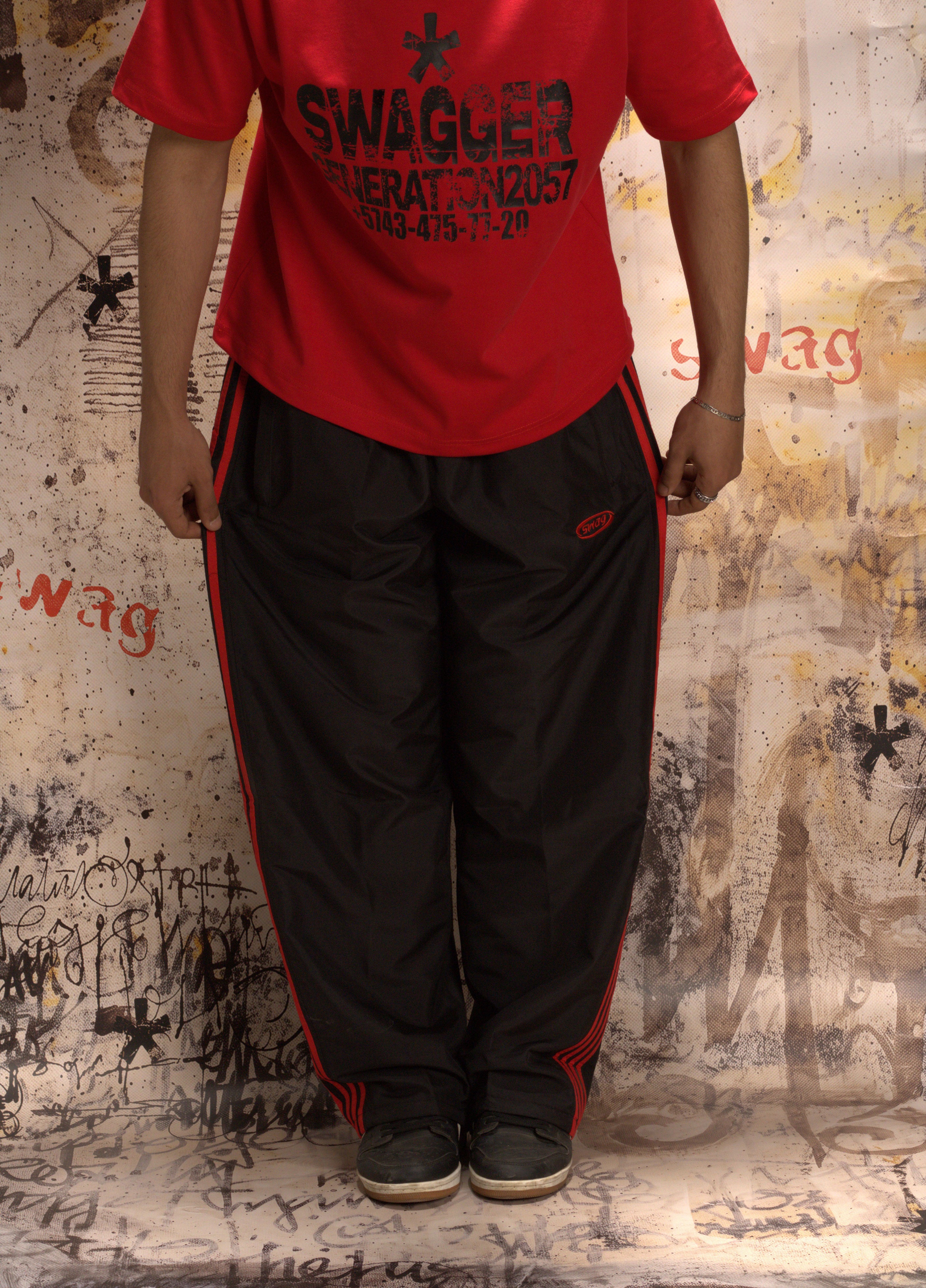llllSTRIPS TRACK PANTS (bloody wave01)