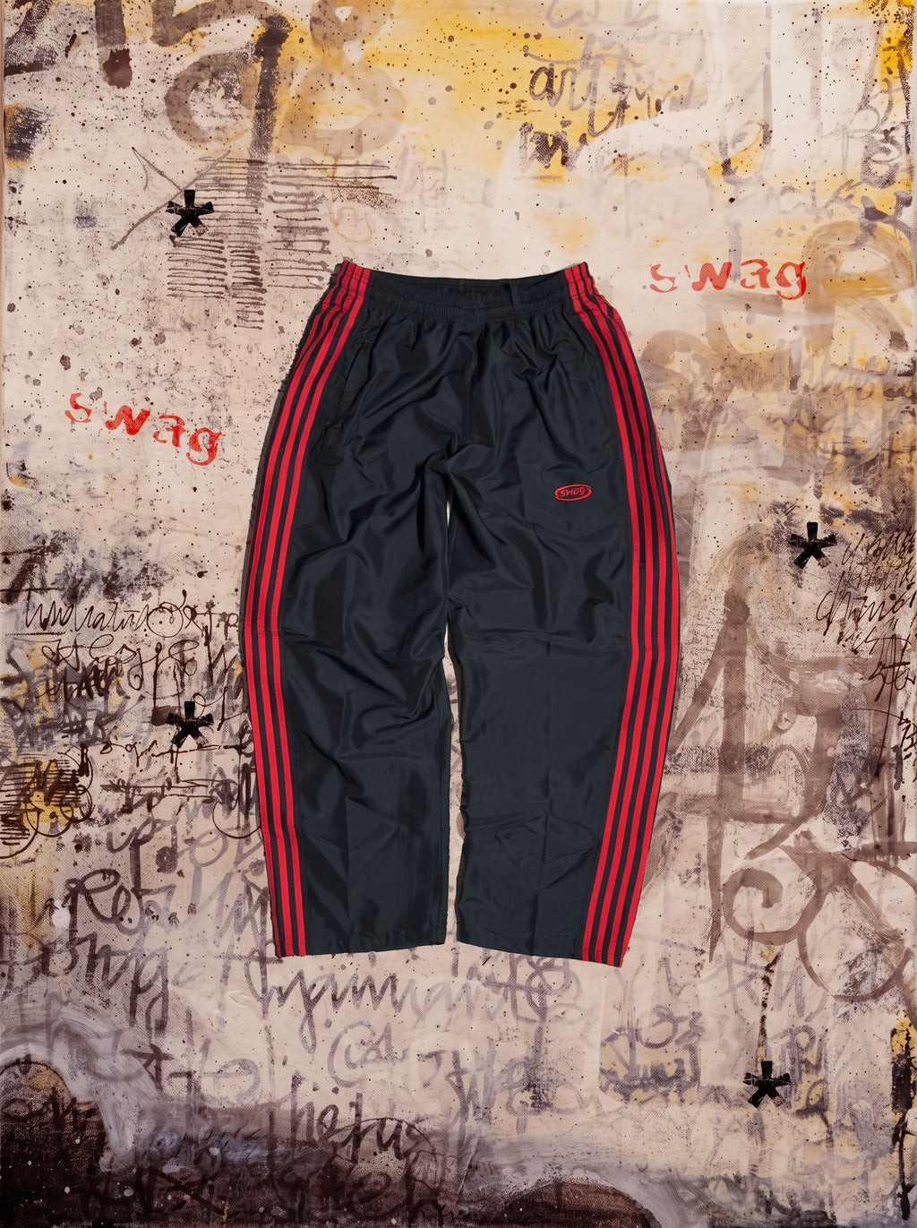 llllSTRIPS TRACK PANTS (bloody wave01)