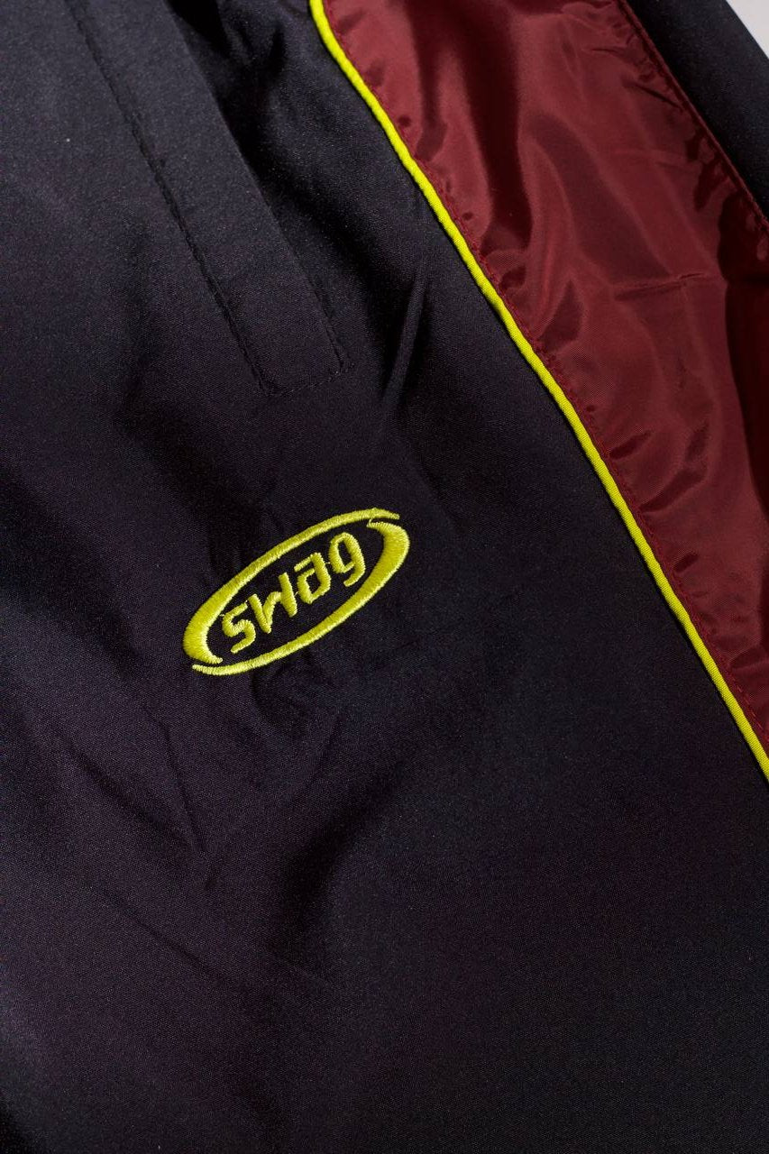 SWAG TRACK PANTS (burgundy & yellow)